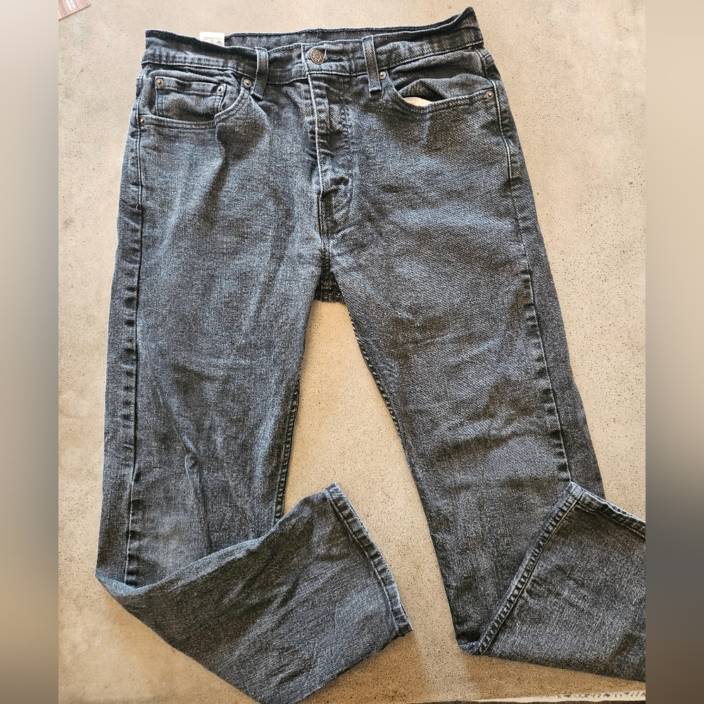 Levis 505 Red Tab Black Patch Jeans